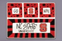 Magnolia Lane Collegiate Ceramic 4 Section Divided Tray (NC State Wolfpack)