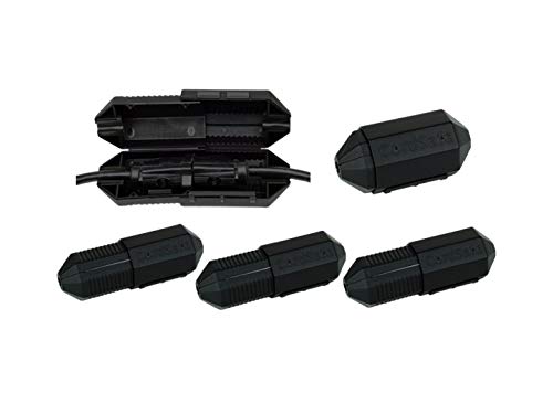 3 PK Black Extension Cord Safety Cover with Water-Resistant Seal for fastening and retaining
