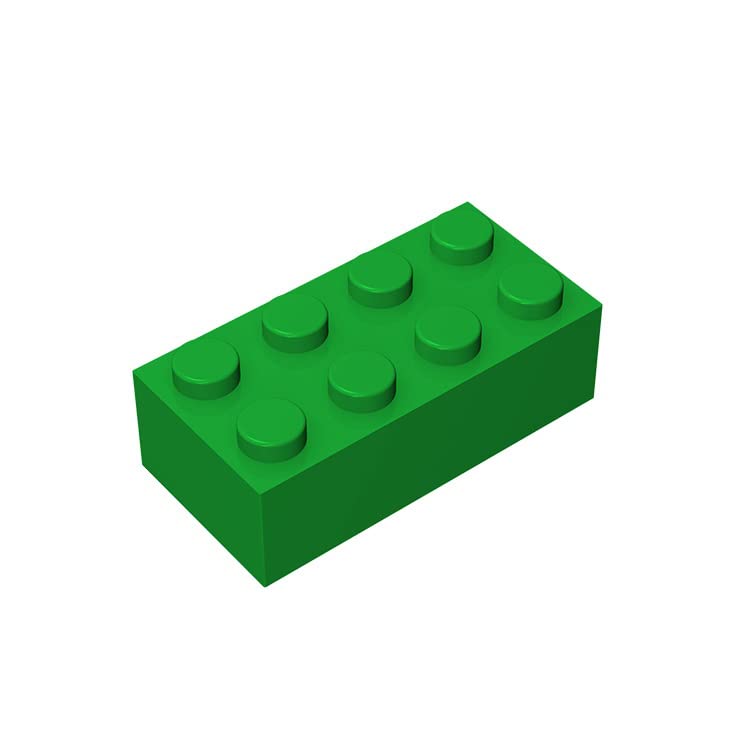 Classic Bulk Brick Block 2x4, 100 Piece Building Brick Green, Compatible with Lego Parts and Pieces 3001(Colour:Green)