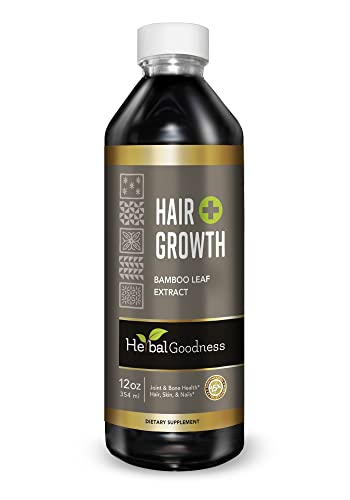 Hair Growth Plus 12oz - Bamboo Hair Product with Collagen, Keratin and Vitamins for Women and Men - Healthy Hair, Skin and Nails - 1 Bottle