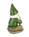 GlitZGlam Zen Gnome and Zen Frog - Namaste– Tranquility and Peacefulness for Your Fairy Garden and Garden Gnomes A Large 9¼ Inches Tall Miniature Gnome Figurine