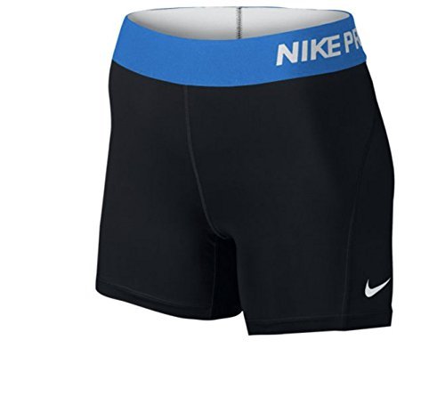 Nike Women's Pro Cool 3-Inch Training Shorts (Black/Photo Blue/White/Small)