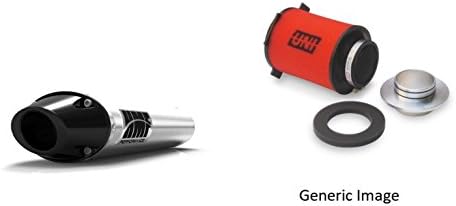 UNI Foam Air Filter &amp; HMF Brushed Performance-Series Slip On Exhaust Euro-Black for Suzuki LT-R 450 2006-2009
