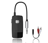 Golvery Bluetooth 4.2 Receiver for Speaker, Wireless Audio Adapter for Car Aux, Home Stereo with 3.5mm RCA Jack, 16 Hours Playtime, Dual Connection to 2 Cellphones, Easy Control On/Off Slider