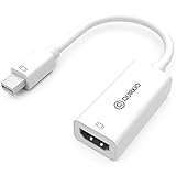 QUIRKIO Thunderbolt Mini DisplayPort to HDMI Slim Cable Adapter | MacBook Air/Pro, Microsoft Surface Pro, DP to HDMI Cable for Apple Mac | Monitor, TV, Projector Compatible Full 1080p HD Video & Audio