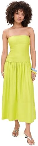 rhode selma midi dress Rhode Selma Dress In Green Stripe by Rhode