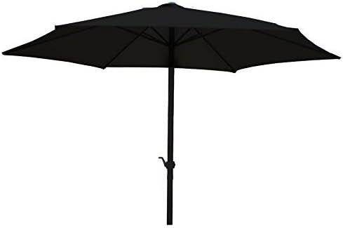 REDWOOD 2.7 m Wind-Up Parasol with Steel Shaft - Black