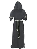 Friar Medieval Hooded Monk Renaissance Priest Robe