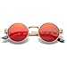 COASION Vintage Round John Lennon Sunglasses Steampunk Gold Metal Frame Clear Sun Glasses (Gold Frame/Red Mirror Lens)