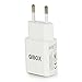 QIBOX USB AC Power Adapter Travel Wall Charger 5V 1A with Europe Wall Plug for Apple iPhones, Samsung Cell Phones, Google Pixel XL, HTC, LG, BlackBerry - CE Approved