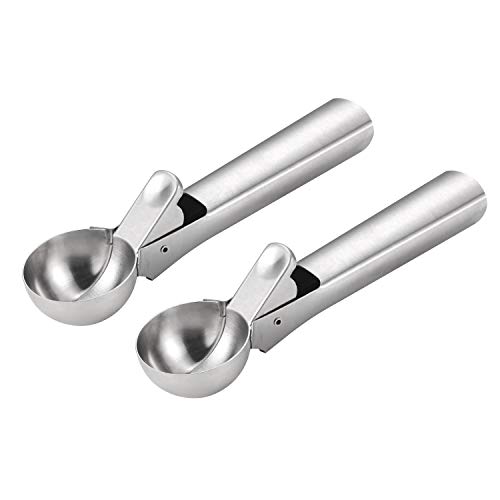 Ice Cream Scoop, Koolife Stainless Steel With Trigger Spoons, E1 (Silver / 2Pack)