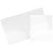 JAM PAPER Heavy Duty Plastic 3 Hole Punch Pocket Folders - Extra Tough School Folders - Clear - 6/Pack