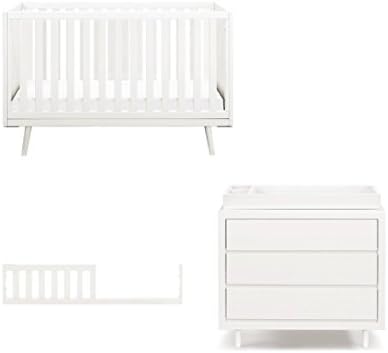 Ubabub Nifty Timber Crib + Dresser Combo in Warm White