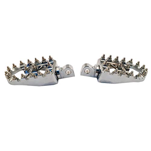 Goldfire Offroad Wide Motorcycle Fat Foot Pegs Pedals, 360° Roating Foot Pedals Footpegs Rests Suit for Harley Davidson Dyna Sportster Bobber (Chrome)