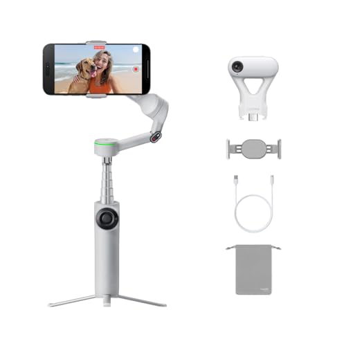 Insta360 Flow 2 Pro KI-Tracker-Bundle Grau, Gimbal für iPhone/Android, Vlog