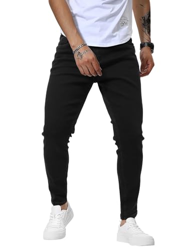 Woenzaia Men's Slim Fit Black Jeans