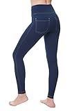 NIRLON Jeggings for Women High Waist Tummy Control Jean Leggings with Pockets Plus Size