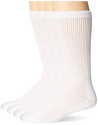 MediPeds Adult Half Cushion Crew Socks, 4-Pairs