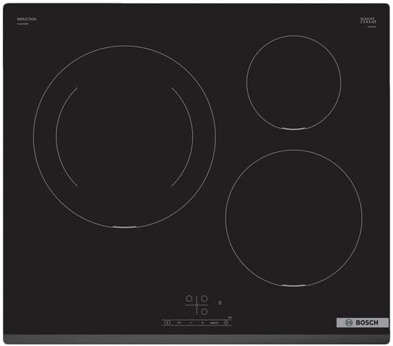 Bosch TouchSelect Induction Hob 60 cm 3 Zones 28 cm Black