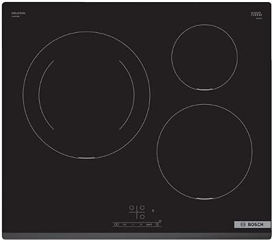 Bosch TouchSelect Induction Hob 60 cm 3 Zones 28 cm Black
