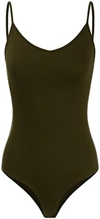 Mabssi Womens Sleeveless Body Suit, Darkbeige, Small