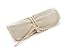 7 Piece Bamboo Makeup Brush Set with Roll-Up Cotton Travel Pouch - Premium Synthetic Hair & Wooden Handles - by Queen's Grace