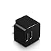 AMEMO 12W 2.4A Dual USB Port Wall Charger Adapter with Foldable Plug for Smartphones, Black