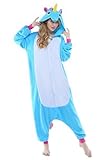 Adult Unicorn Onesie Kigurumi Animal Costume (S(150-160CM), New Blue Unicorn)