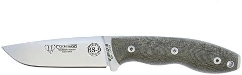 Cudeman Hunting and Survival Knife BS9 Quercus 160-F with Green micarta Canvas, Blade of 4.3 inches, Camping Tool for Fishing, Hunting, Sporting Activity + Multifunction Gift Card