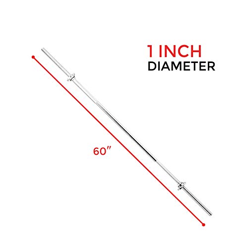 Sunny-Health-Fitness-60-in-Threaded-Chrome-Barbell-Bar-1-in-Barbell-Diameter-with-Ring-Collars-STBB-60