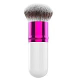 Luxspire Professional Makeup Brush, Single Handle Large Round Head Soft Foundation Face Powder Brush BB Cream Brush Cosmetics Make Up Tool, White & Rose Red