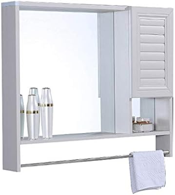 Bathroom Bathroom Furniture Bathroom Mirror Cabinet With Door Bathroom Mirror With Shelves Bathroom Cabinet Wall Mounted Mirror Cabinet With Towel Rail Color White Size 70 13 65cm Amazon Sg Home