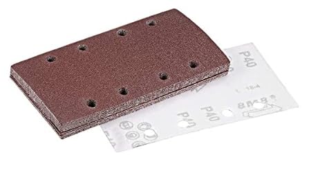 MACHSWON 40 Grit Sanding Sheet Sander Sandpaper Hook and Loop Pads 8 Hole 15pcs for 1/3 sander โ image 1
