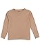 Leveret Long Sleeve Solid T-Shirt 100% Cotton (8 Years, Beige)