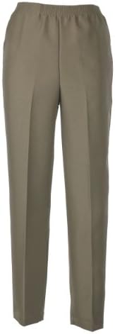 Poly/Gab Slacks, Pull On, Elastic Waist For Dressing Ease, Many Sizes, Colors (20W Petit, Taupe)