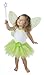 Butterfly Craze Fairy Princess Tutu Costume Set - Includes Glittery Sparkle Wings, Tutu Skirt, & Wand for Girls' Dress Up, Pretend Play & Ballet Dance Recitals, For Toddlers and Kids, Green, Medium