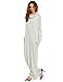 Verdusa Women's Casual Long Sleeve Cowl Neck Shift Long Maxi Dress with Pocket Light Gray L