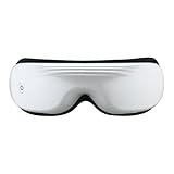 Eye Massager Wireless Eye Care Machine Portable Eye Mask with Compression Vibration Heating Music Therapy and 5 Working Modes for Vision Care Eyestrain Stress Relief etc. (Pearl White)