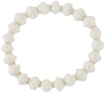 White with Sparkly Recycled Paper Bead Bracelet, Handmade with Love in Uganda, Africa