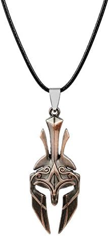 Inveroo Men Spartan Warrior Helmet Necklace Stainless Steel Mask Pendant Necklace Party Gifts