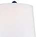 Gisele Modern Table Lamp Blue Lattice Column Diamond Markings White Drum Shade for Kids Room Bedroom Bedside Nightstand - 360 Lighting