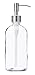 Clear Glass Jar Soap and Lotion Dispenser with Stainless Steel Pump - 16 oz (1)
