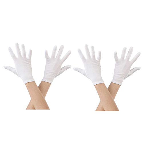 Puchkari 2 Pair Cotton Hand Gloves White Free Size Unisex Soft Reusable Washable