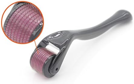 Derma Roller Kit 0.25 mm โ 540 Titanium Micro Needles | Professional Medical-Grade Microneedling Kit for Facial and Body Skin Care Massager | Perfect for all Skin Types | Black & Purple | Amazing Prim