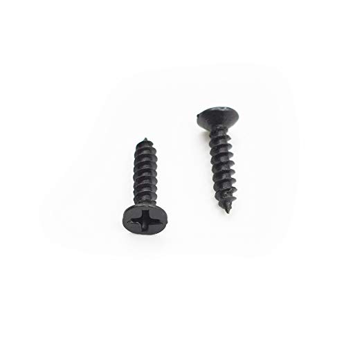 Cyful #6 X 5/8 Black Oxide Coated Stainless Steel Flat Head Phillips Wood Screw-(100 Pcs)