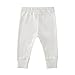 Owlivia Organic Cotton Baby Boy Girl Wiggle Pant Jogging Pant (Off-White, 0-3 Months)