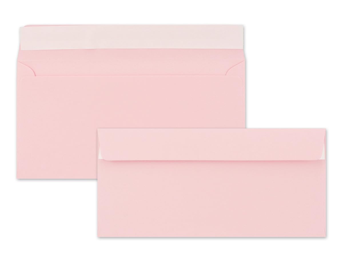 DL (DL) Envelopes, Top Quality â€“ Very Stable â€“ 110 g/qm 220 x 110 mm Self-Adhesive Straight Flap Pink//From The Colourful Neuser. pink