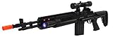 Super Action Toy Gun M14 Sniper Rifle w/ Lights, Sounds, Scope Attachment, Vibrating Recoil Action, Ultraviolet Blue Light Piece, & Extending Stock Attachment