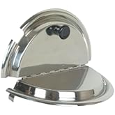 A-to-Z Supply SLIC001 Inset Cover, 25cm, fits 7 Quart Size Inset, Plastic knob Handle, hinged, Notched, Stainless Steel