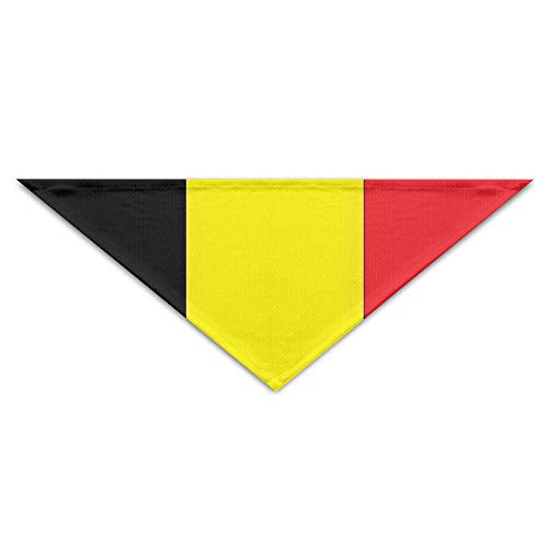 Welonzd Belgium Flag Dog Bandana Over The Collar Polyester Pet Dog Cat Bibs Triangle Head Scarfs Bids Accessories Med to Large Dogs